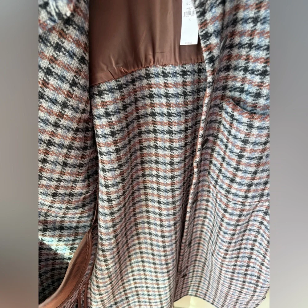 NWT GAP Plaid Unlined Wool Blend Shacket Jacket SZ L Brown Blue Gray Black - Picture 10 of 14